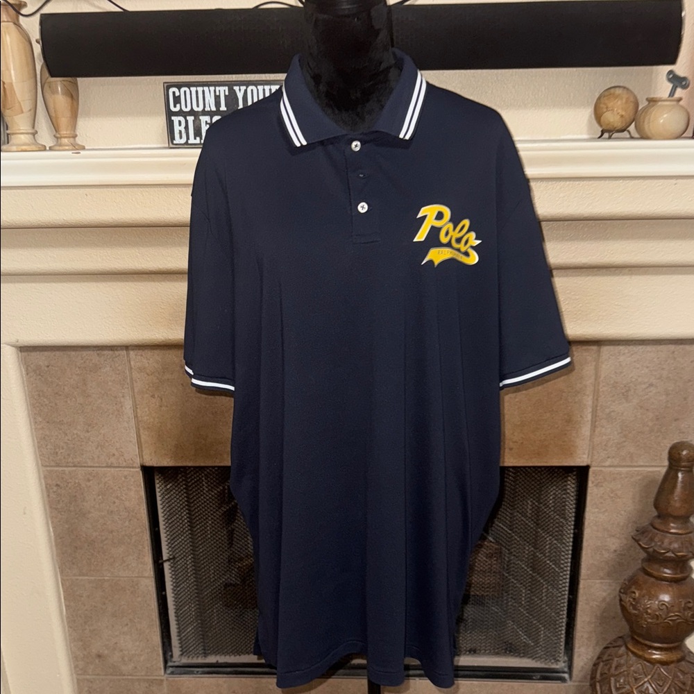 Polo by Ralph Lauren Dark Blue Polo Shirt with Yellow Logo